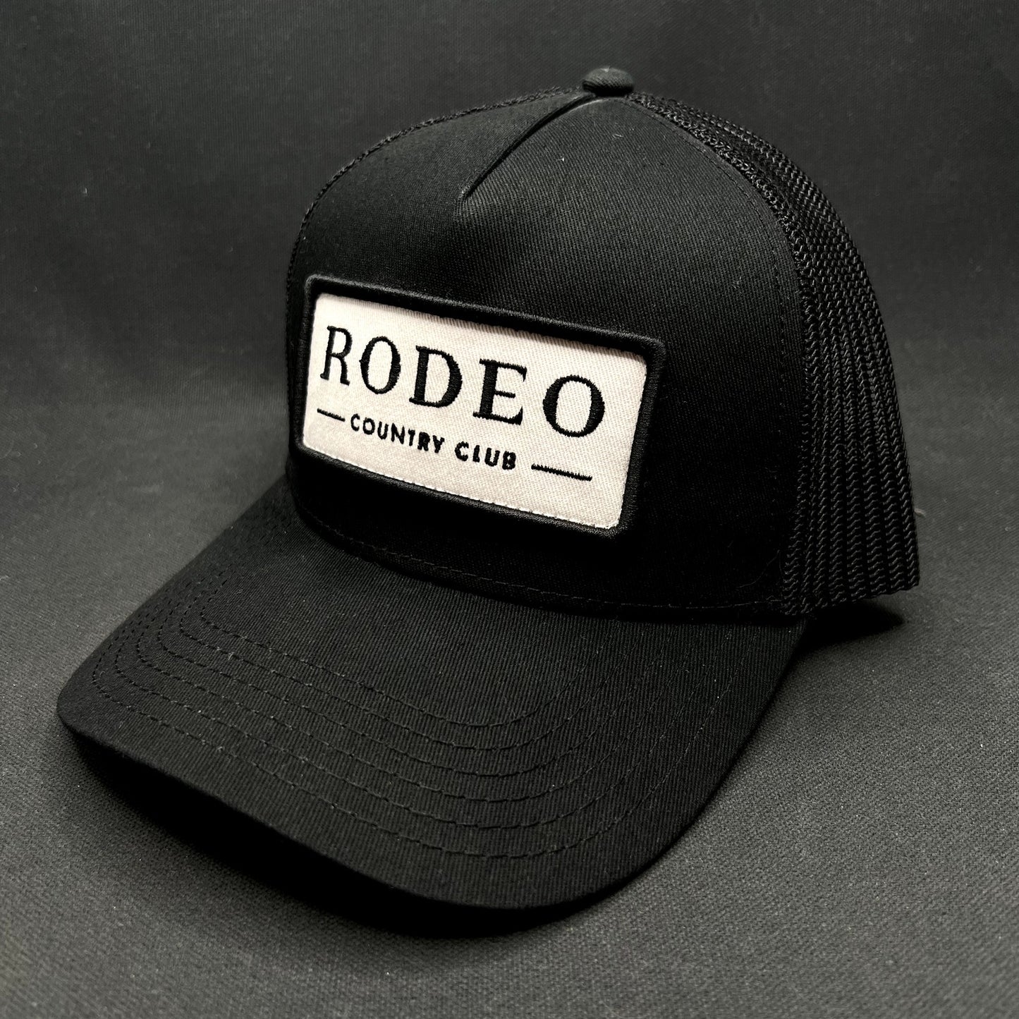 Rodeo Country Club Patch Snapback Trucker Hat Black Mesh Golf Westernaa
