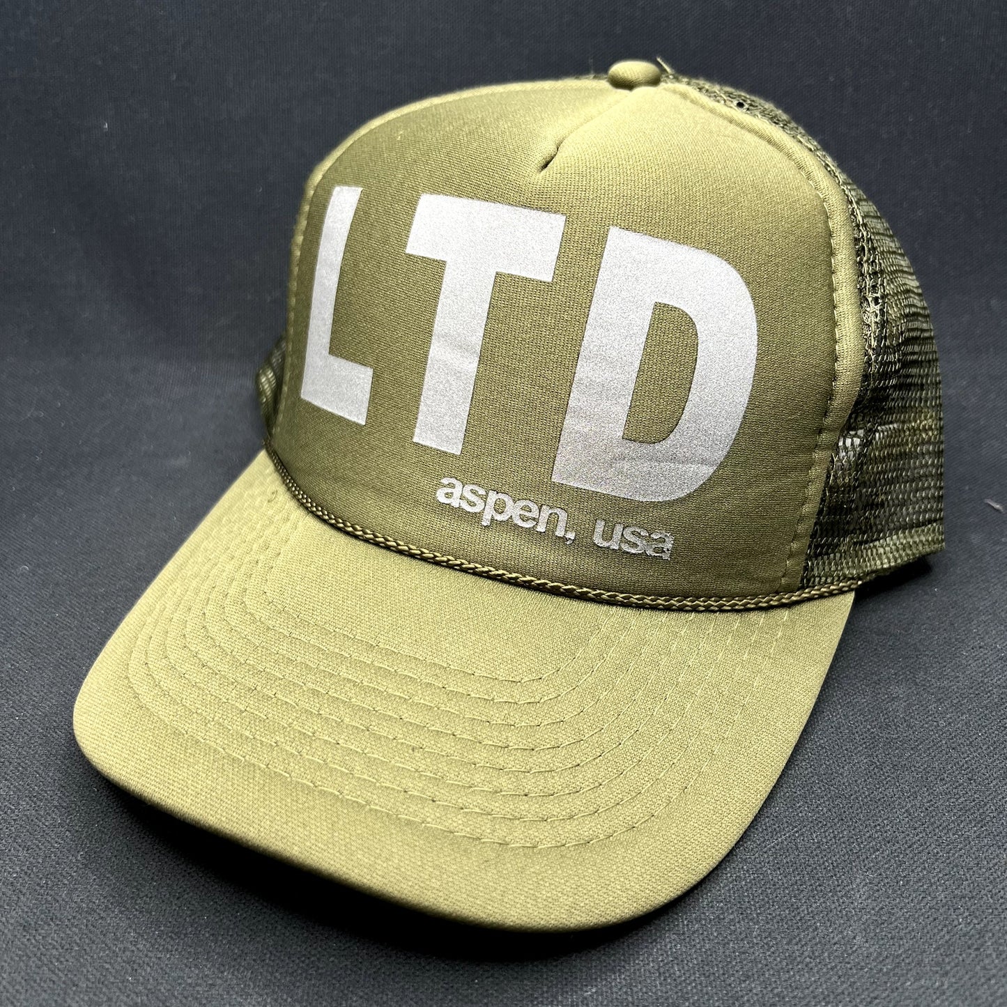 LTD Aspen USA Trucker Snapback Hat Olive Mesh Limited Brand Colorado OTTO