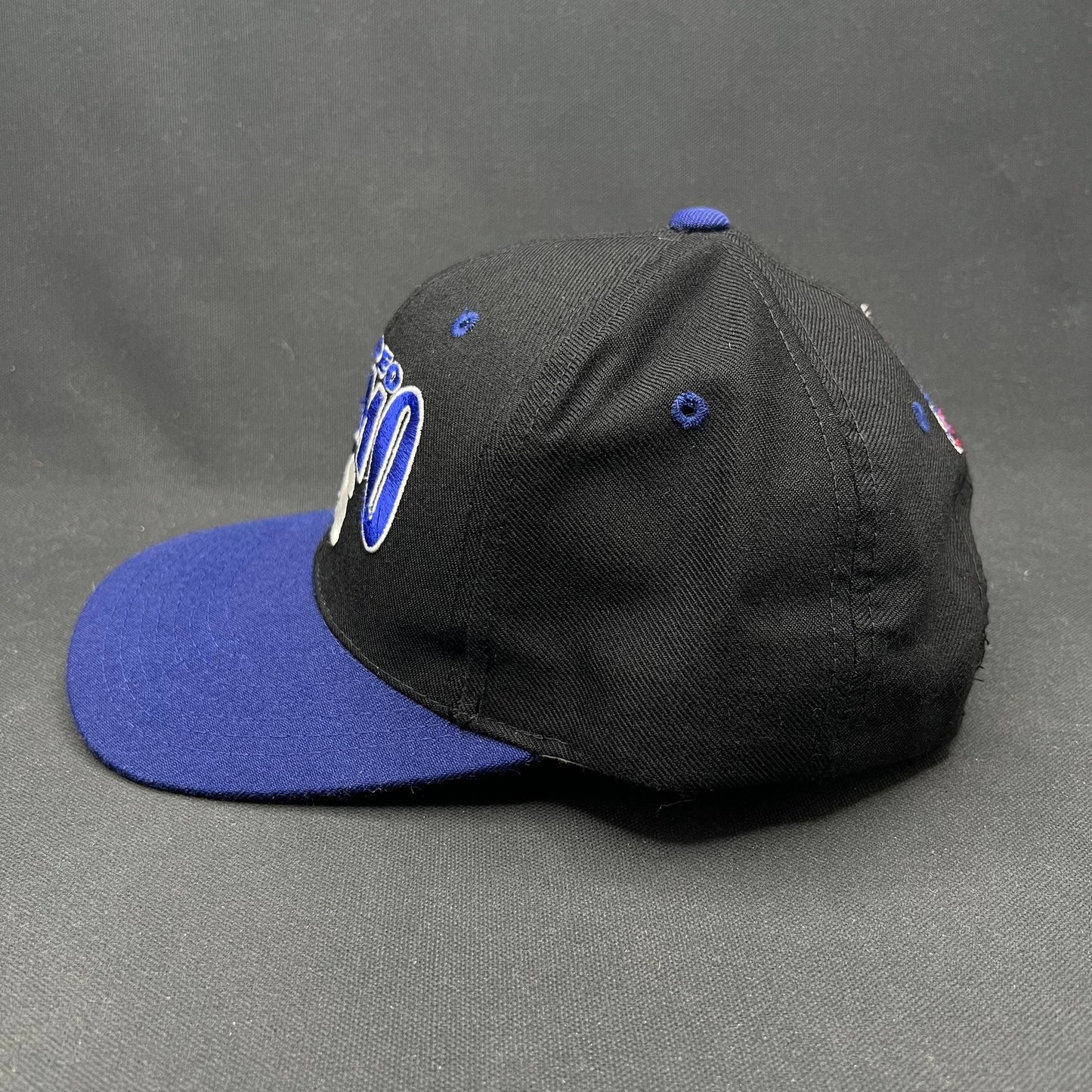 Vintage Hideo Nomo Dodgers Nutmeg Snapback Hat MLB Black Blue 90s