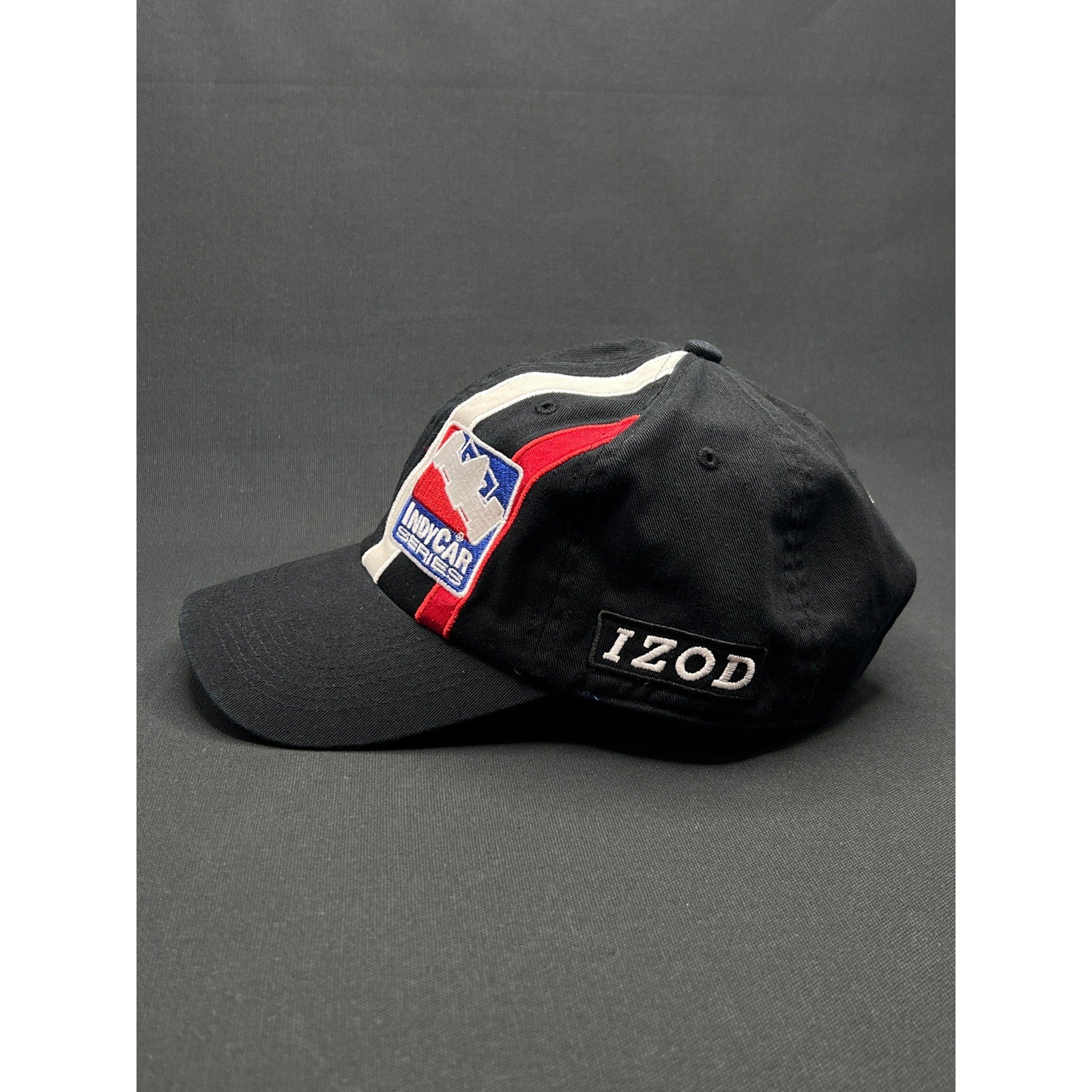 Vintage IZOD IndyCar Series Strapback Hat Black Blue Racing Cap