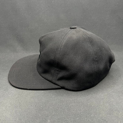 Finisterre 5 Panel Strapback Hat Black Recycled Canvas Patch Cap