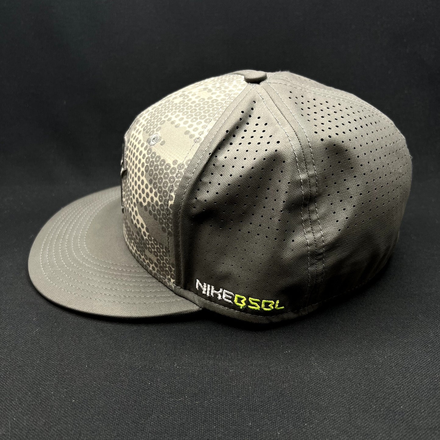 Nike Mike Trout Lunar Vapor Fitted Hat 7 1/4 Gray Camo Dri-FIT Baseball Cap