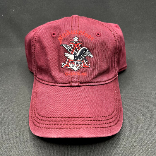 Lucky Brand x Budweiser Strapback Hat Burgundy Beer Cap