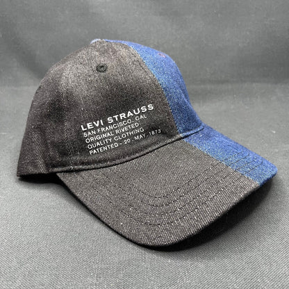 Retro Levi’s Strauss Split Denim Strapback Hat – Black/Indigo