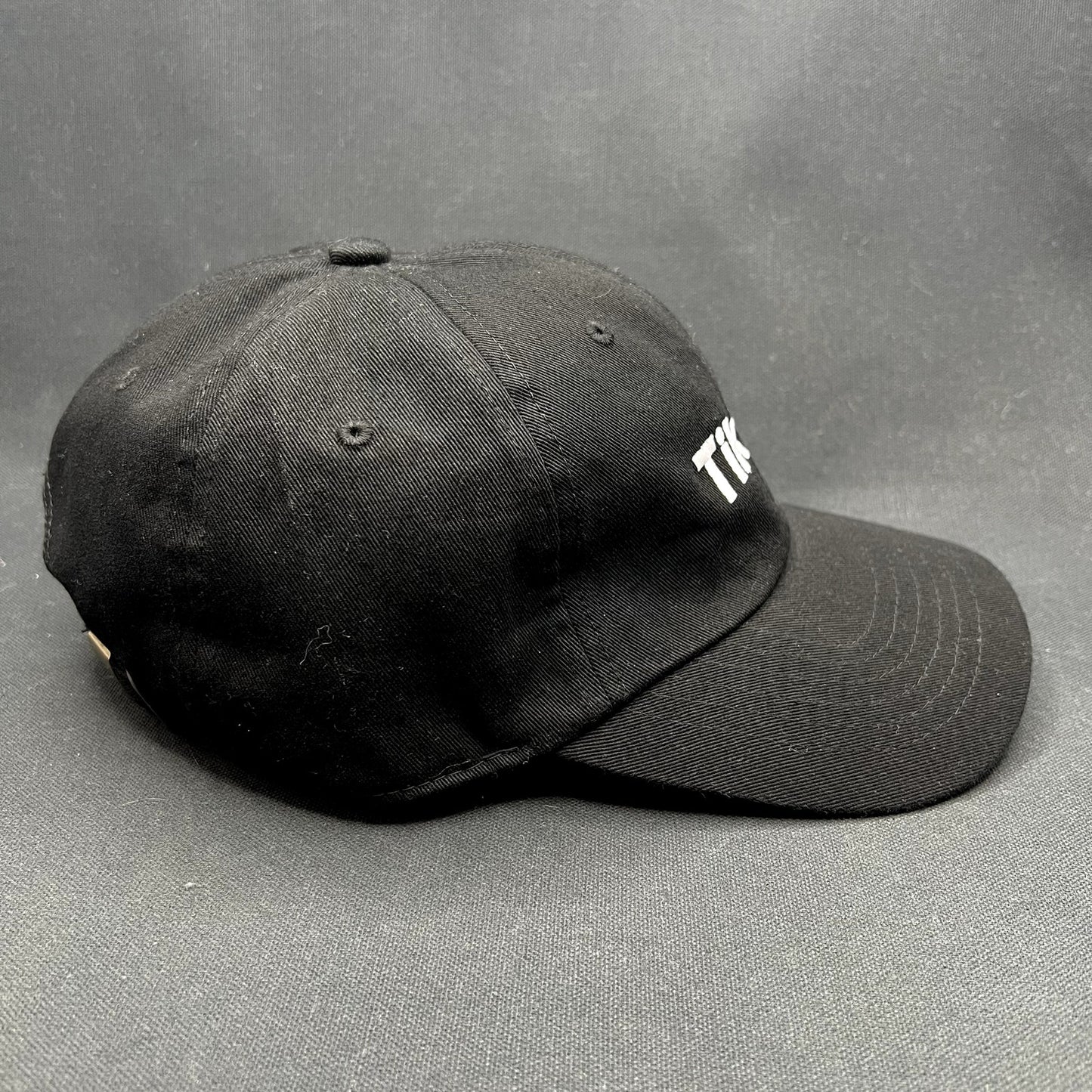TikTok Logo Black Strapback Hat Social Media Promo Dad Cap