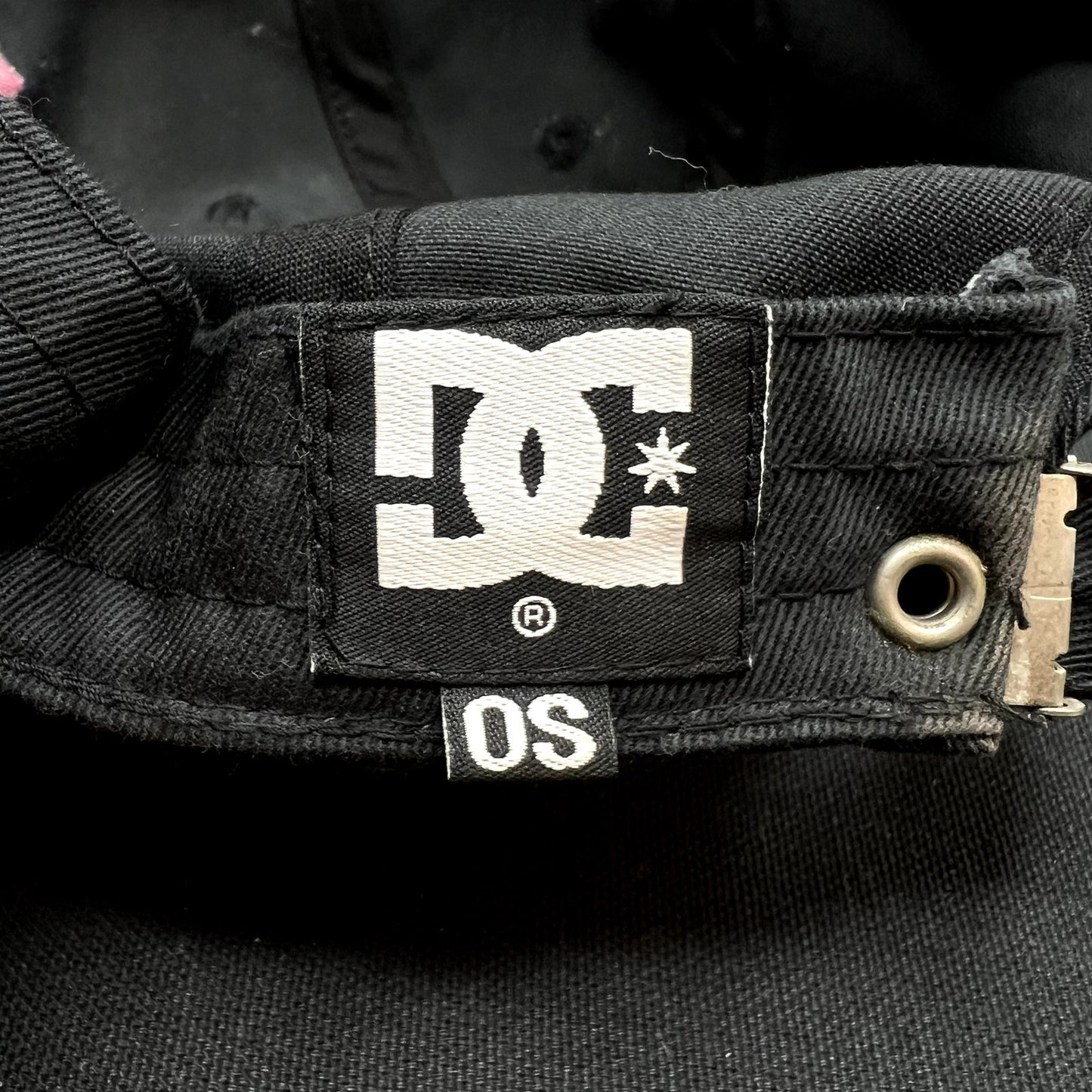 DC Shoes Logo Strapback Hat Black Pink Cotton Skate Streetwear Cap OS