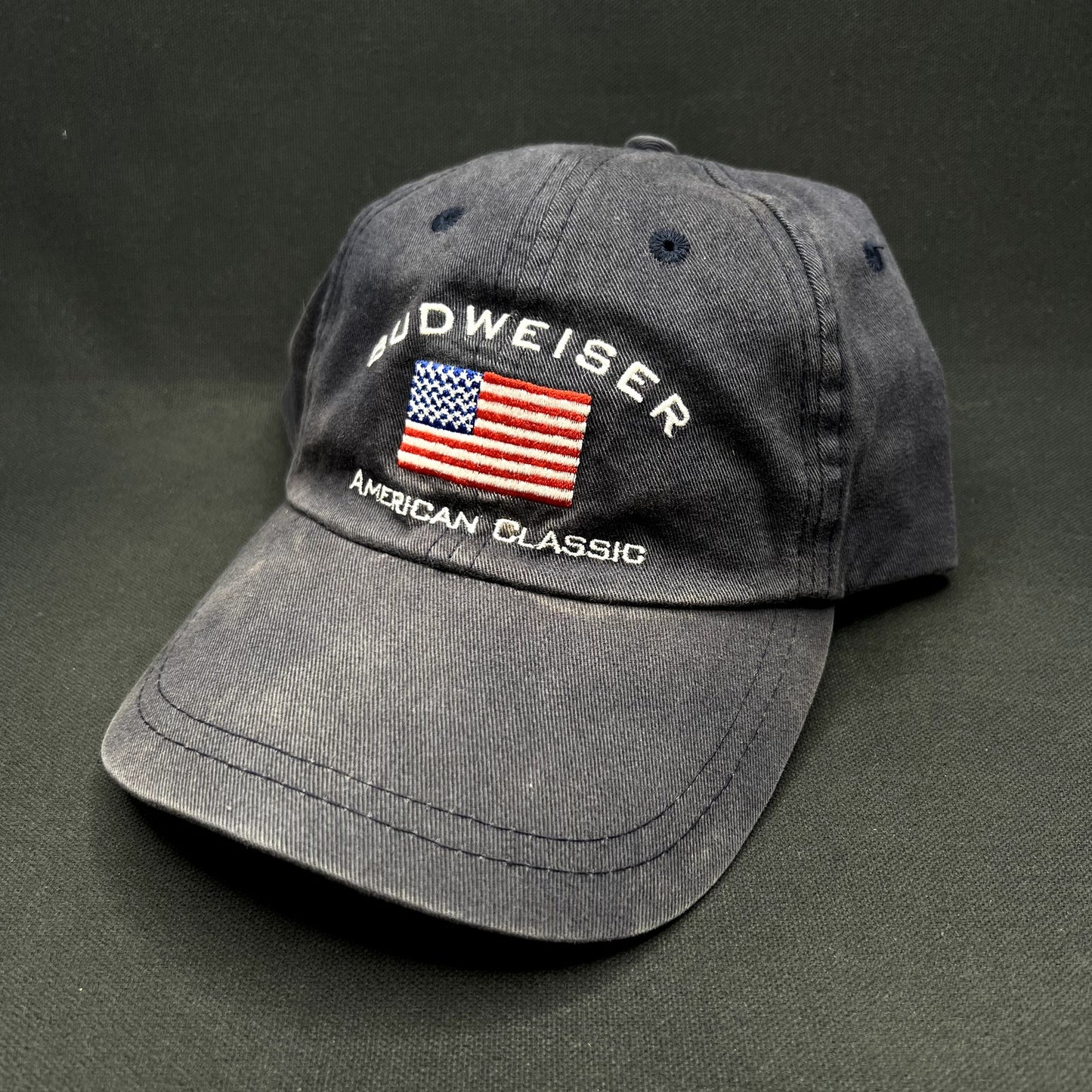 Vintage Budweiser American Classic USA Flag Strapback Hat Brewed in L.A.