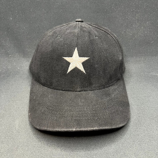 Vintage Made in USA Black Star Embroidered Snapback Hat Plain Minimalist Cap