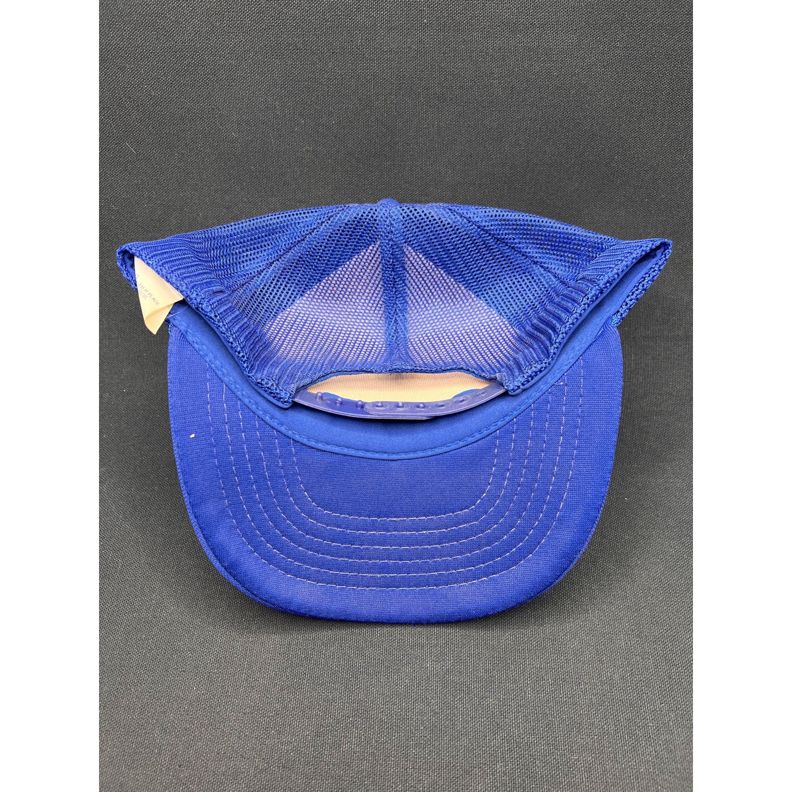 Vintage Budweiser Brewery 1980s Trucker Hat Blue Mesh Foam Snapback Beer Logo