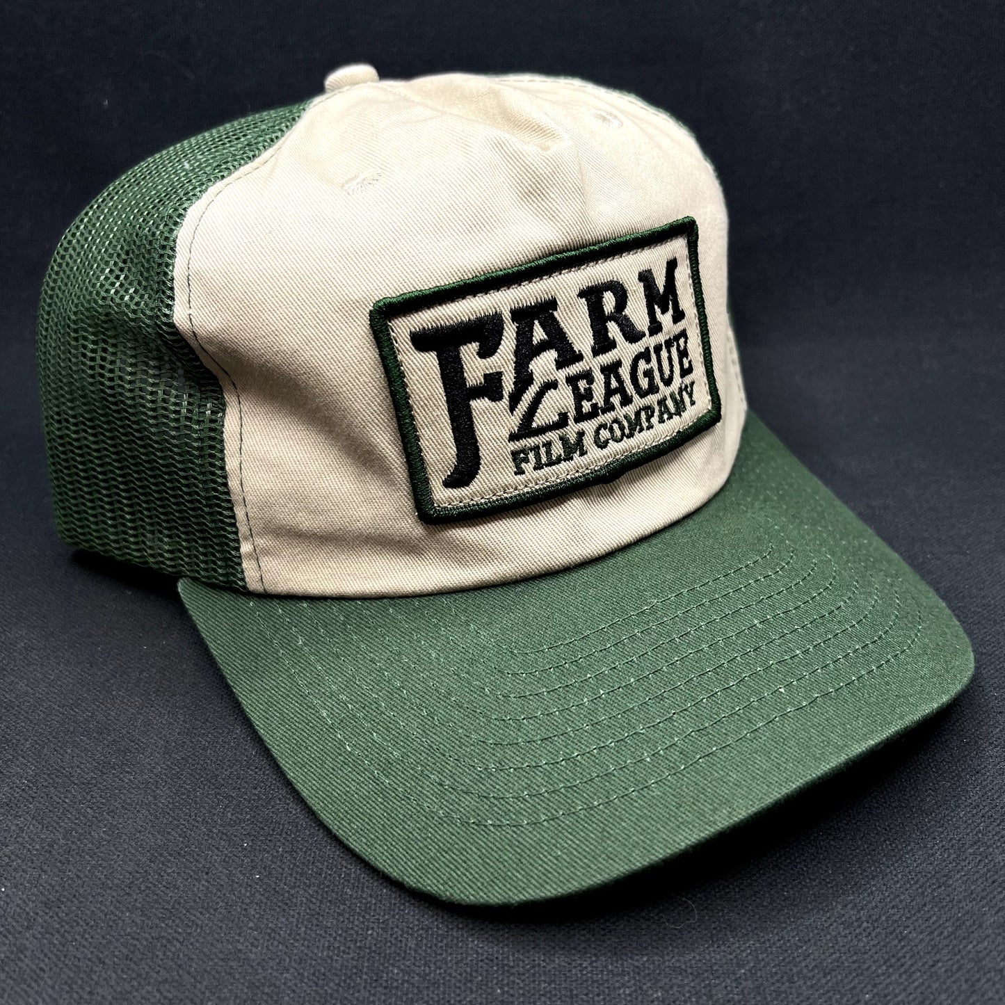 Vintage Farm League Film Company Trucker Snapback Hat Green White Seagerm