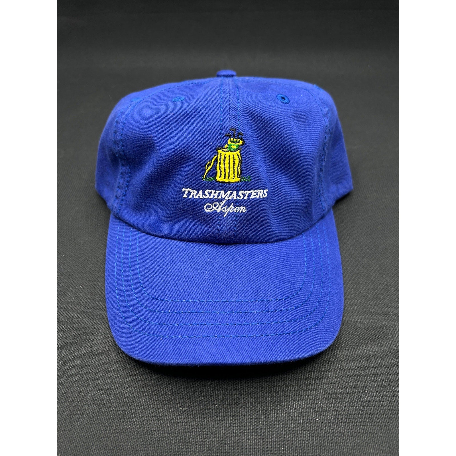 Vintage Trashmasters Aspen Golf Hat Royal Blue Strapback American Dry