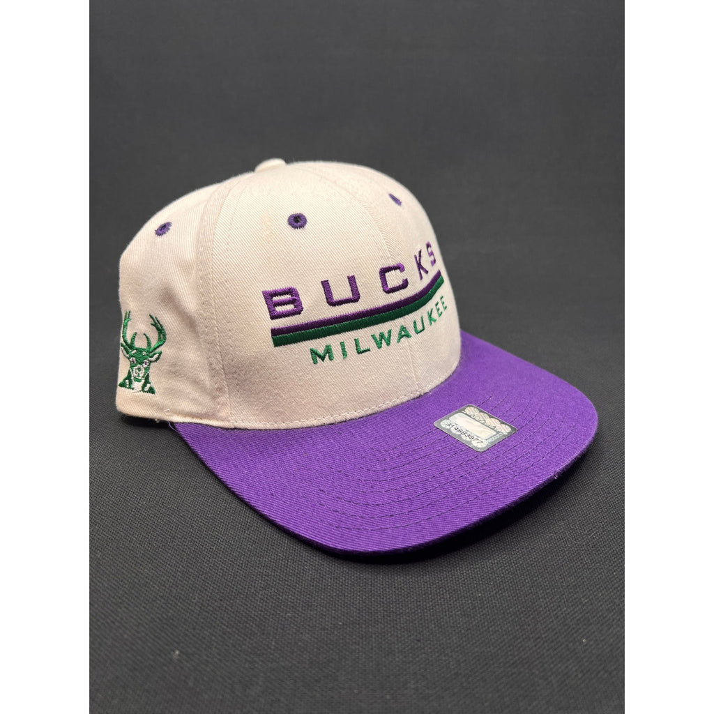 Vintage 1990s Milwaukee Bucks Snapback Hat Purple/White – Pro Player NBA