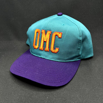 Vintage OMC Snapback Hat Headmaster Teal Purple 90s Outdoor Marine Corp