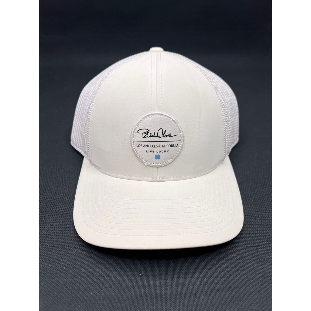 Rare Black Clover Sample Not for Sale Trucker Hat Live Lucky White