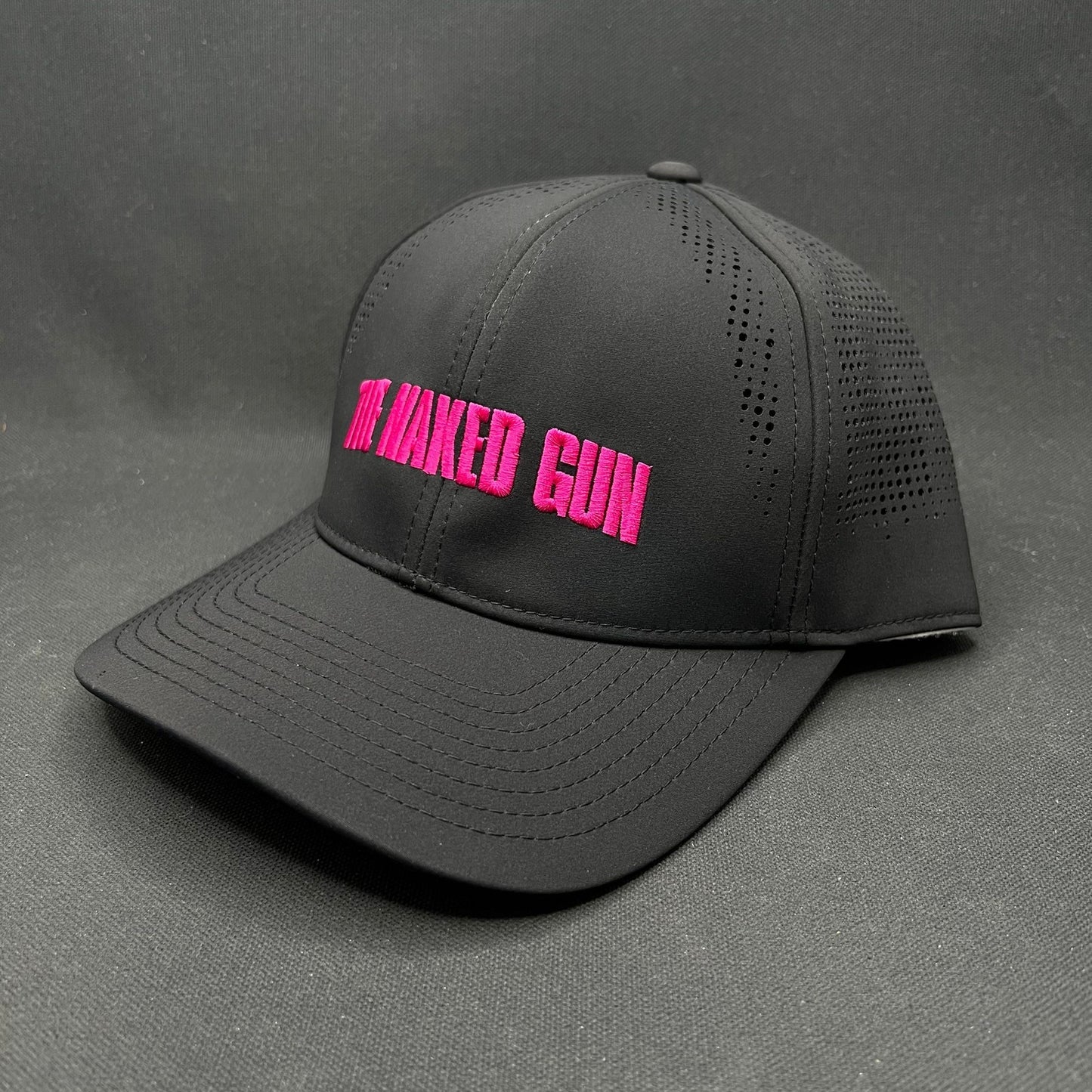 The Naked Gun 2024 Cast & Crew Promo Snapback Hat Black Pink Embroidery