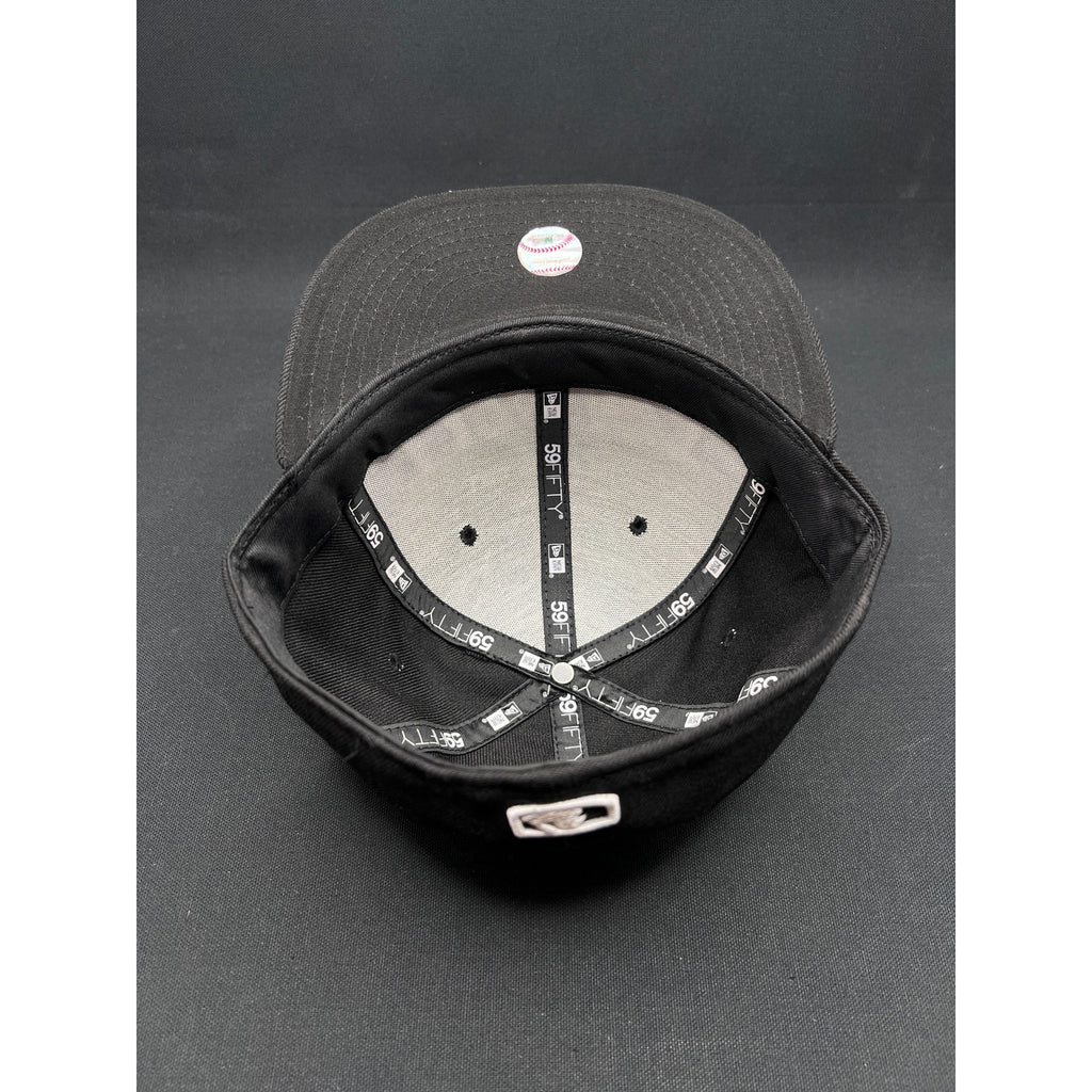 LA Dodgers Black White Script New Era 59FIFTY Fitted Hat New Era MLB 7¼