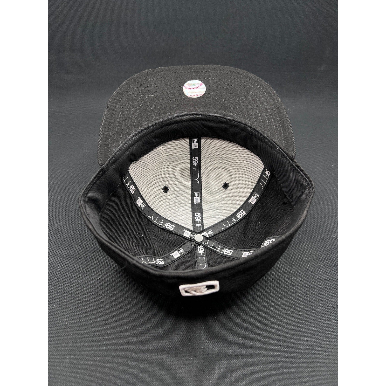 LA Dodgers Black White Script New Era 59FIFTY Fitted Hat New Era MLB 7¼