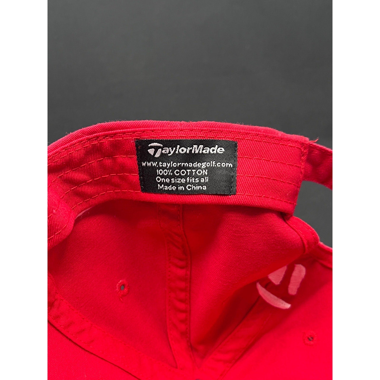 TaylorMade Golf Strapback Hat – Red Cotton Cap w/ Black Brim