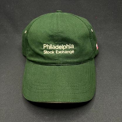 Vintage Philadelphia Stock Exchange Strapback Hat Green KC Caps Made in Canada
