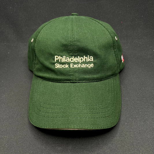 Vintage Philadelphia Stock Exchange Strapback Hat Green KC Caps Made in Canada