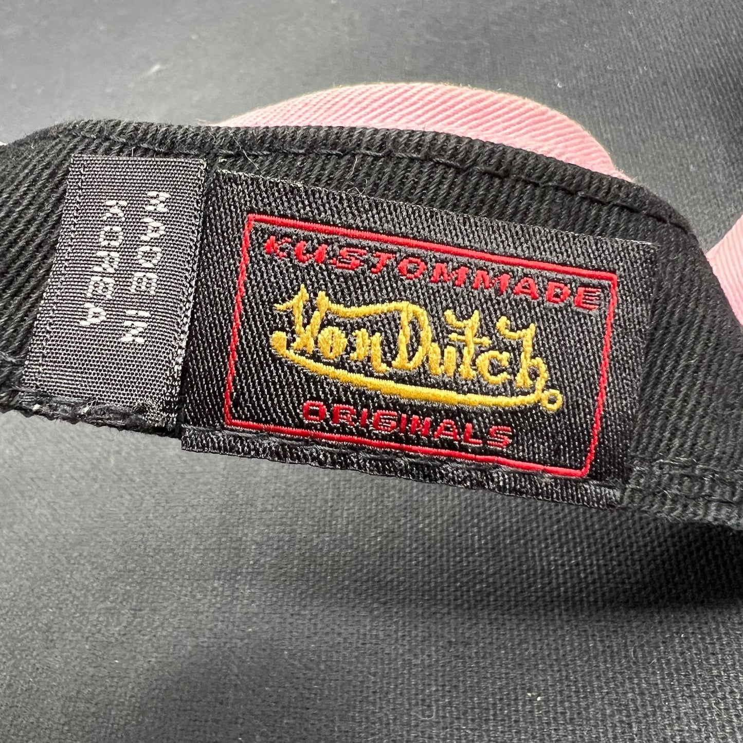 Vintage Von Dutch Terry Cloth Visor Pink Blue Y2K Strapback Hat Cap