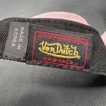 Vintage Von Dutch Terry Cloth Visor Pink Blue Y2K Strapback Hat Cap
