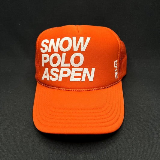 Snow Polo Aspen Trucker Snapback Hat Orange Otto Collection Ski Resort Cap