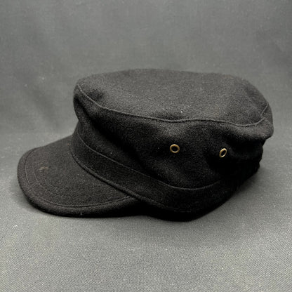 Peter Grimm Black Wool Blend Military Cadet Cap OS