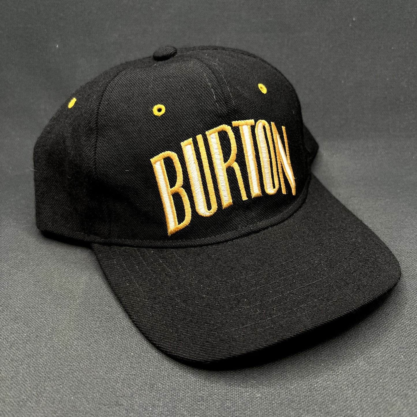 Vintage Burton Snowboards Fine Tree & Co. Snapback Hat Black