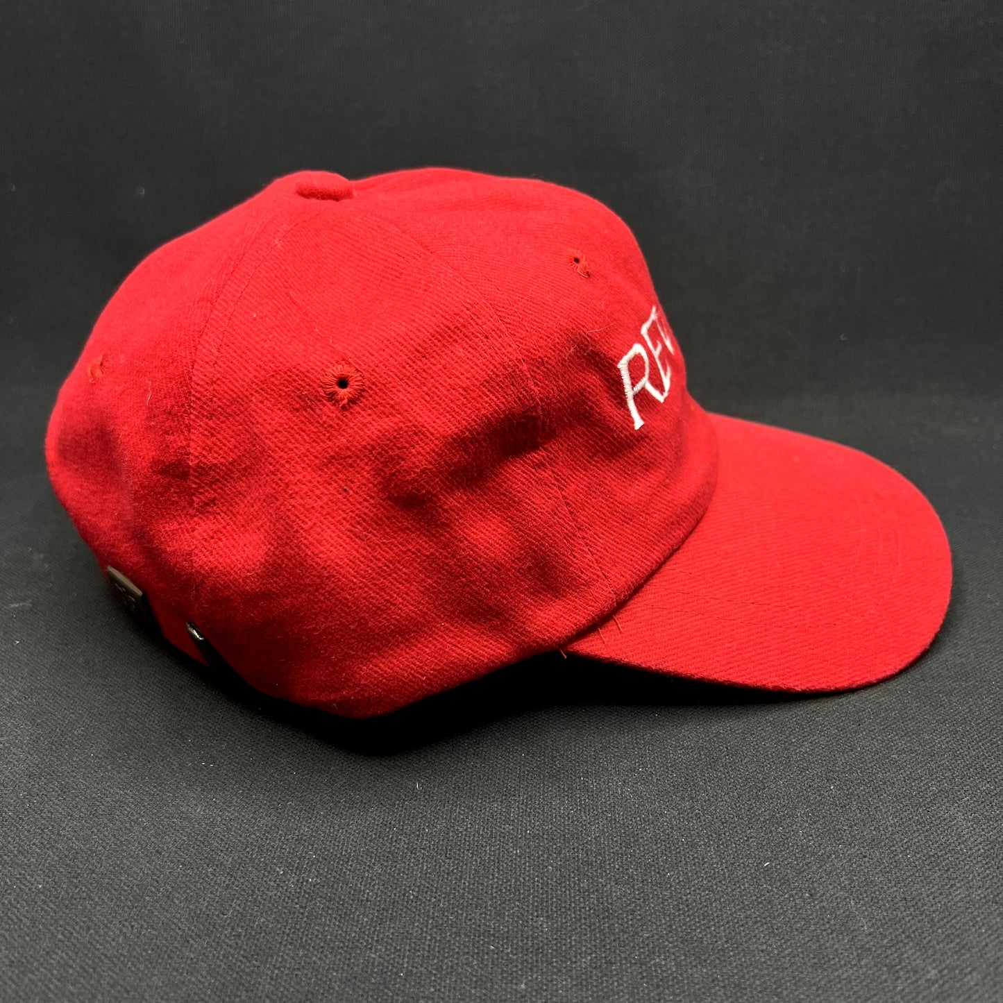 Vintage Revlon Cosmetics Promotional Strapback Hat Red KC Caps Headshots