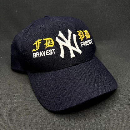 Vintage New York Yankees FDNY NYPD Twins Enterprise Snapback Hat MLB Fire Police