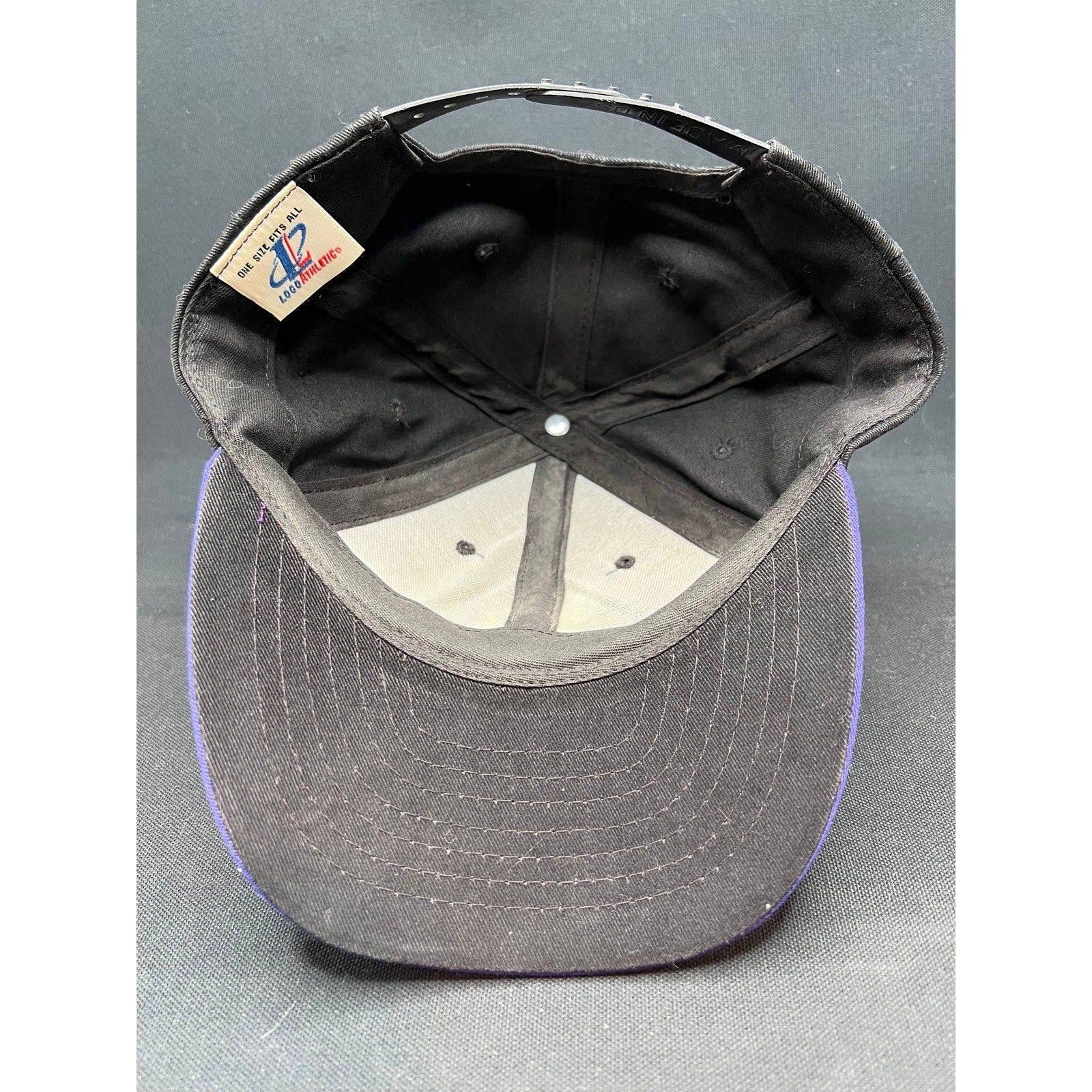 Vintage Minnesota Vikings Logo Athletic Snapback – Black & Purple, Made in USA