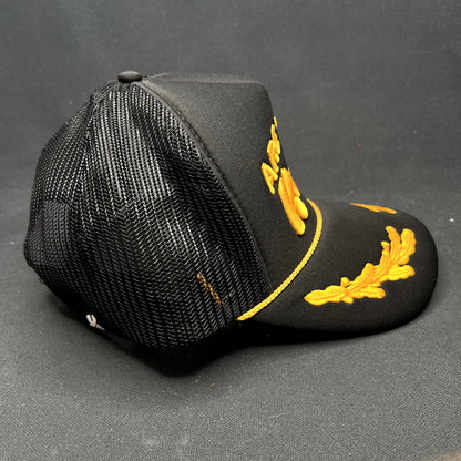 Are You Kozy? Los Angeles California Trucker Snapback Hat Black Gold Otto