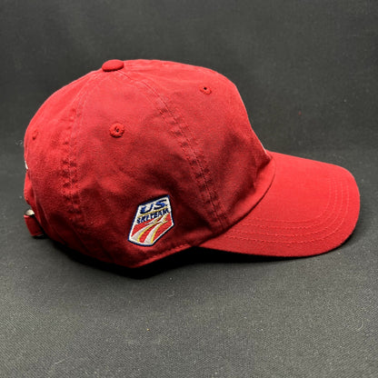 Vintage Volkl Skis Strapback Hat Red Snow Sports Skiing Cap