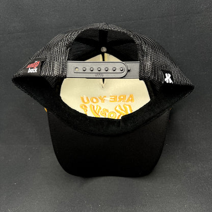 Are You Kozy? Los Angeles California Trucker Snapback Hat Black Gold Otto