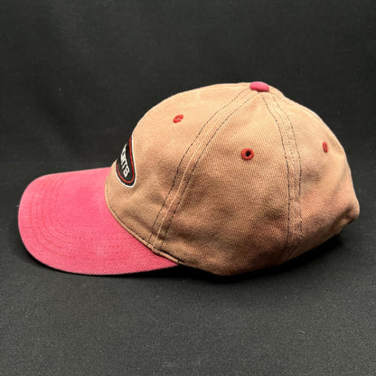 Vintage ABC Sports Strapback Hat Two-Tone Pink Tan Broadcast TV Cap