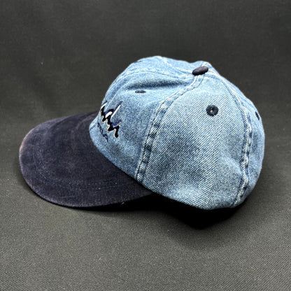 Vintage Canada Victoria Denim Snapback Hat Suede Brim Cityscape