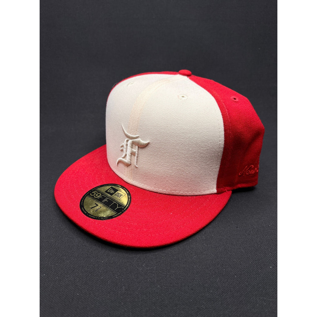 7 3/8 Fear of God Essentials x New Era 59FIFTY Fitted Hat Red White Wool
