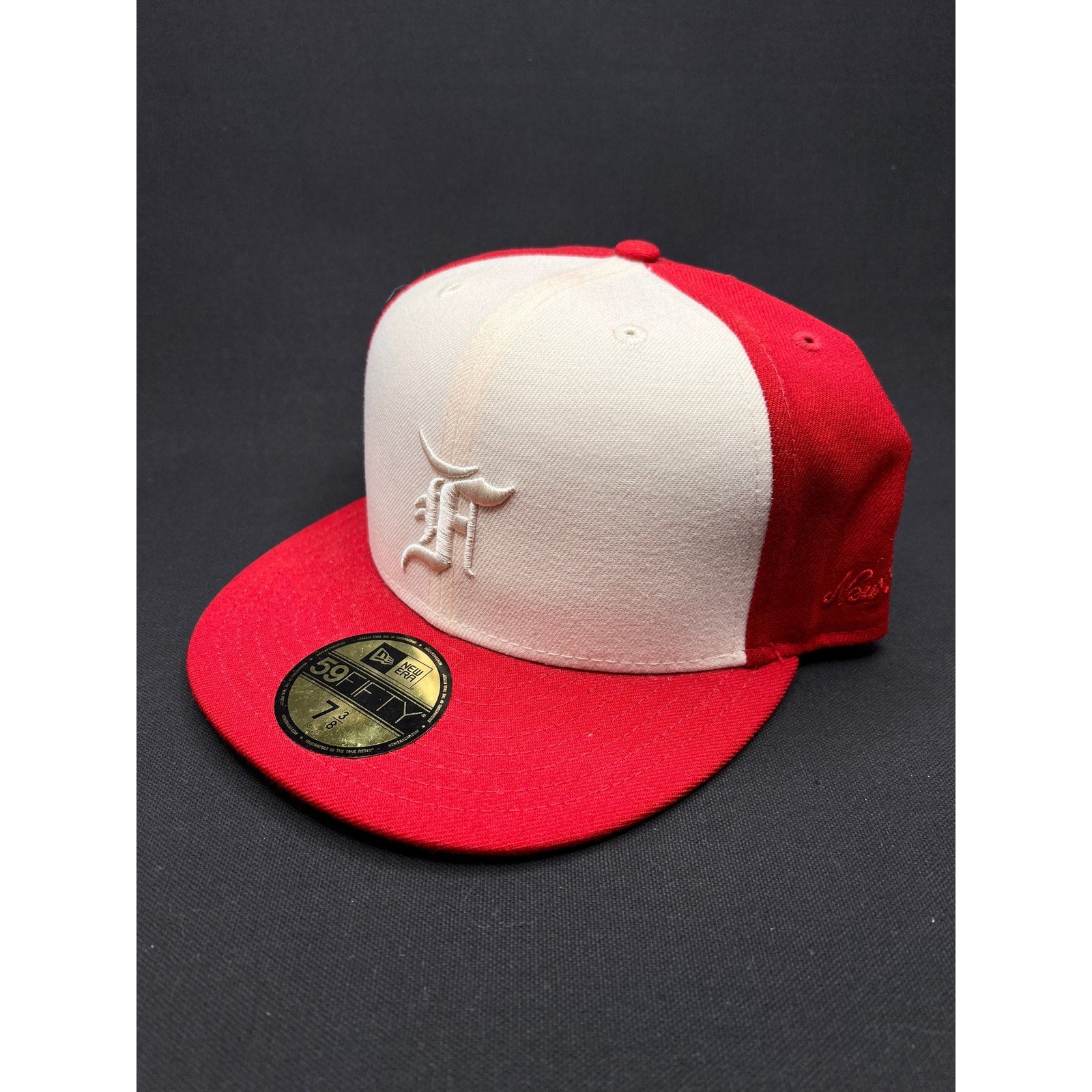 7 3/8 Fear of God Essentials x New Era 59FIFTY Fitted Hat Red White Wool