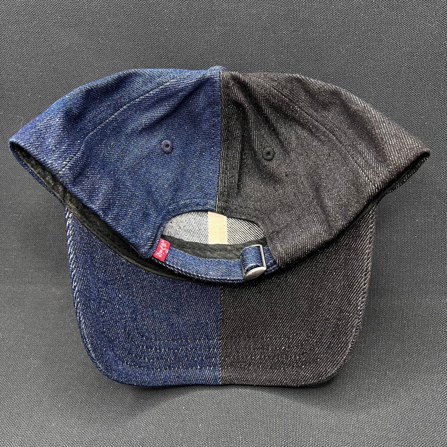 Retro Levi’s Strauss Split Denim Strapback Hat – Black/Indigo