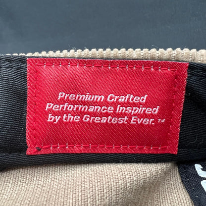 Nike Air Jordan Corduroy Patch Strapback Hat Black Red Tan