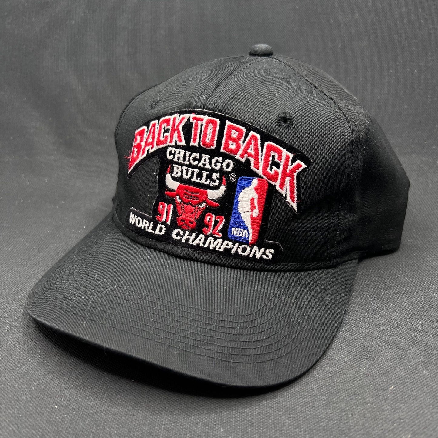 1992 Chicago Bulls Back-to-Back Champions Snapback Signed Stacey King