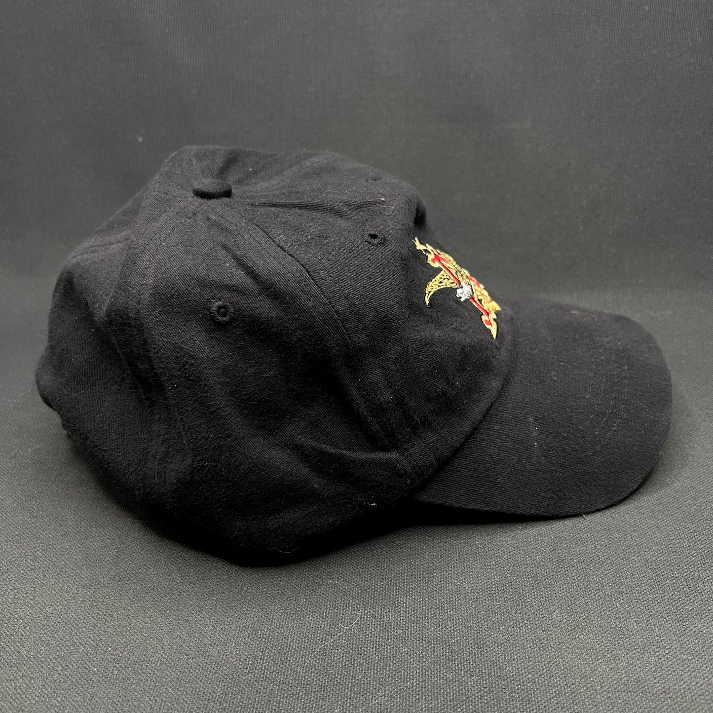 Anheuser-Busch A Eagle Logo Strapback Hat Black Embroidered Beer Brewery Cap