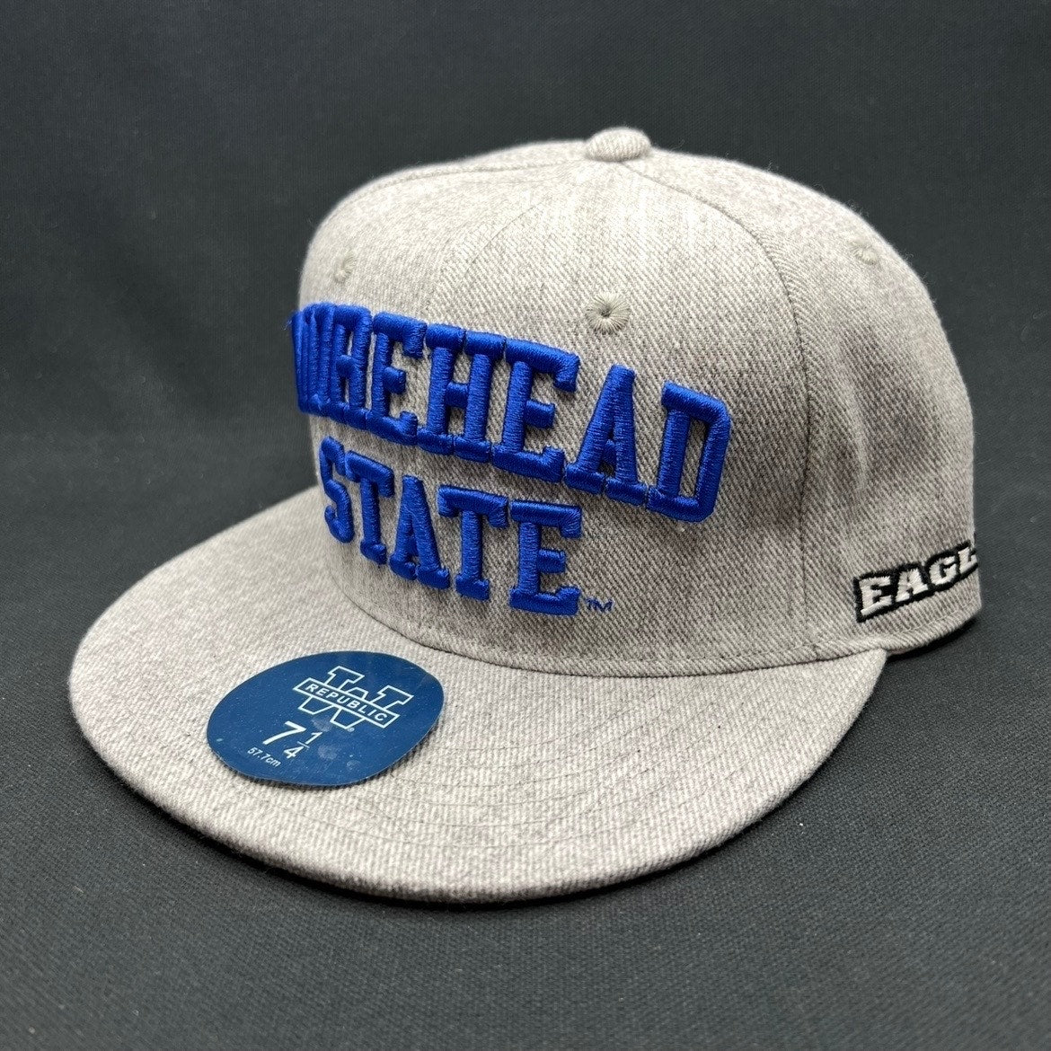 Morehead State Eagles Fitted Hat 7 1/4 Gray Blue W Republic Cap