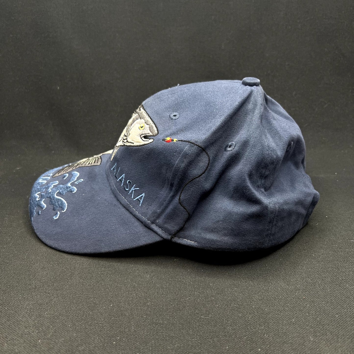 Vintage Alaska Rainbow Trout Fishing Strapback Hat Arctic Circle Enterprises Embroidered