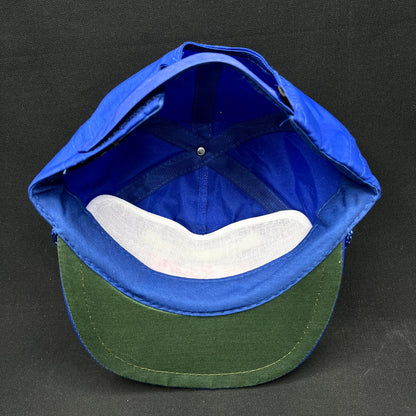Vintage Subaru Ski Racing Strapback Hat Blue Bump Bonnets USA