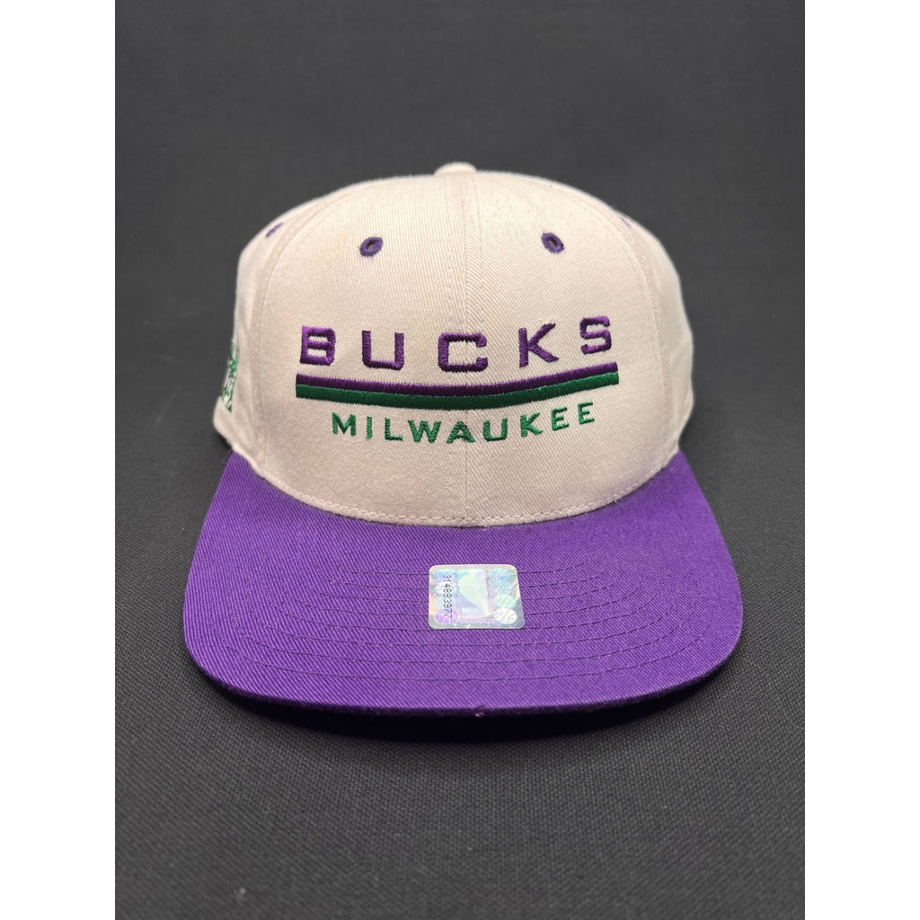 Vintage 1990s Milwaukee Bucks Snapback Hat Purple/White – Pro Player NBA