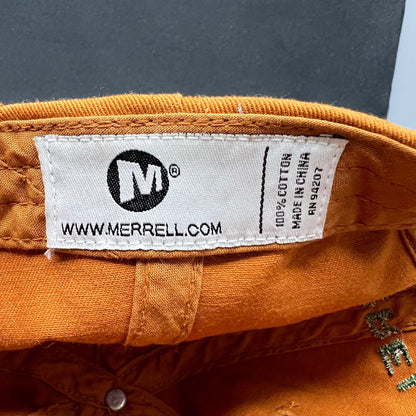Merrell Strapback Hat Orange Outdoor Hiking Cap Logo Lightweight