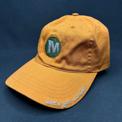 Merrell Strapback Hat Orange Outdoor Hiking Cap Logo Lightweight