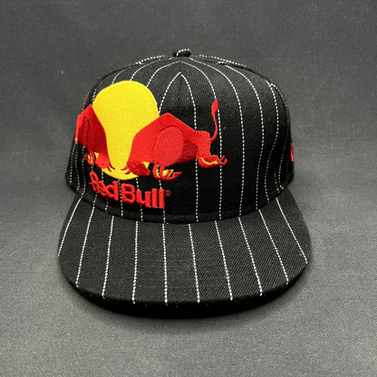 New Era 59FIFTY Red Bull Pinstripe Fitted Hat Black White Size 7 1/4